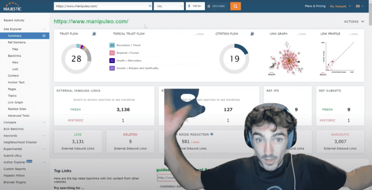 manipulation trust flow sur majestic