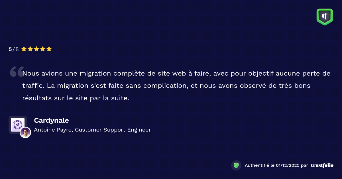 Témoignage client Cardinal - Migration SEO réussie