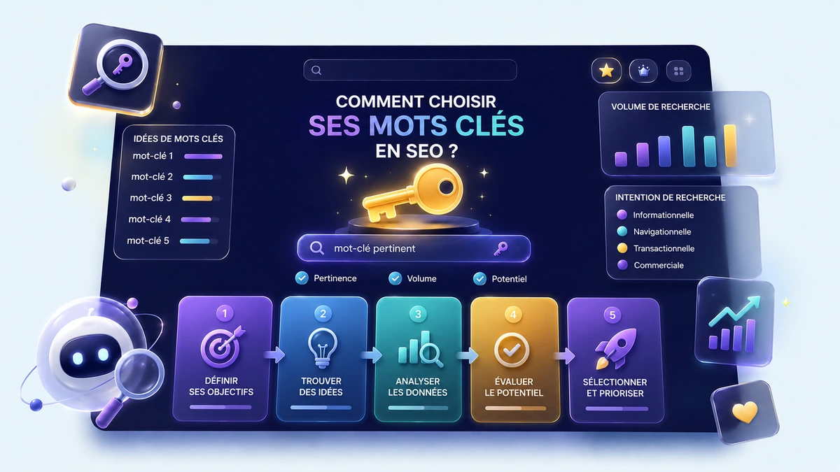 Illustration on how to choose SEO keywords: selection method for search engine optimization