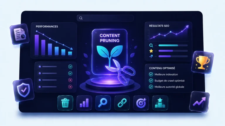 Illustration content pruning : élaguer les contenus peu performants pour booster le SEO