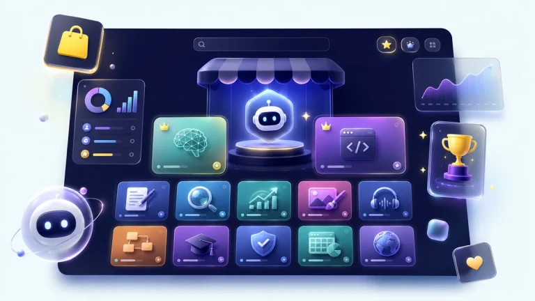 Illustration GPT Store : marketplace d'agents IA pour le marketing et le SEO