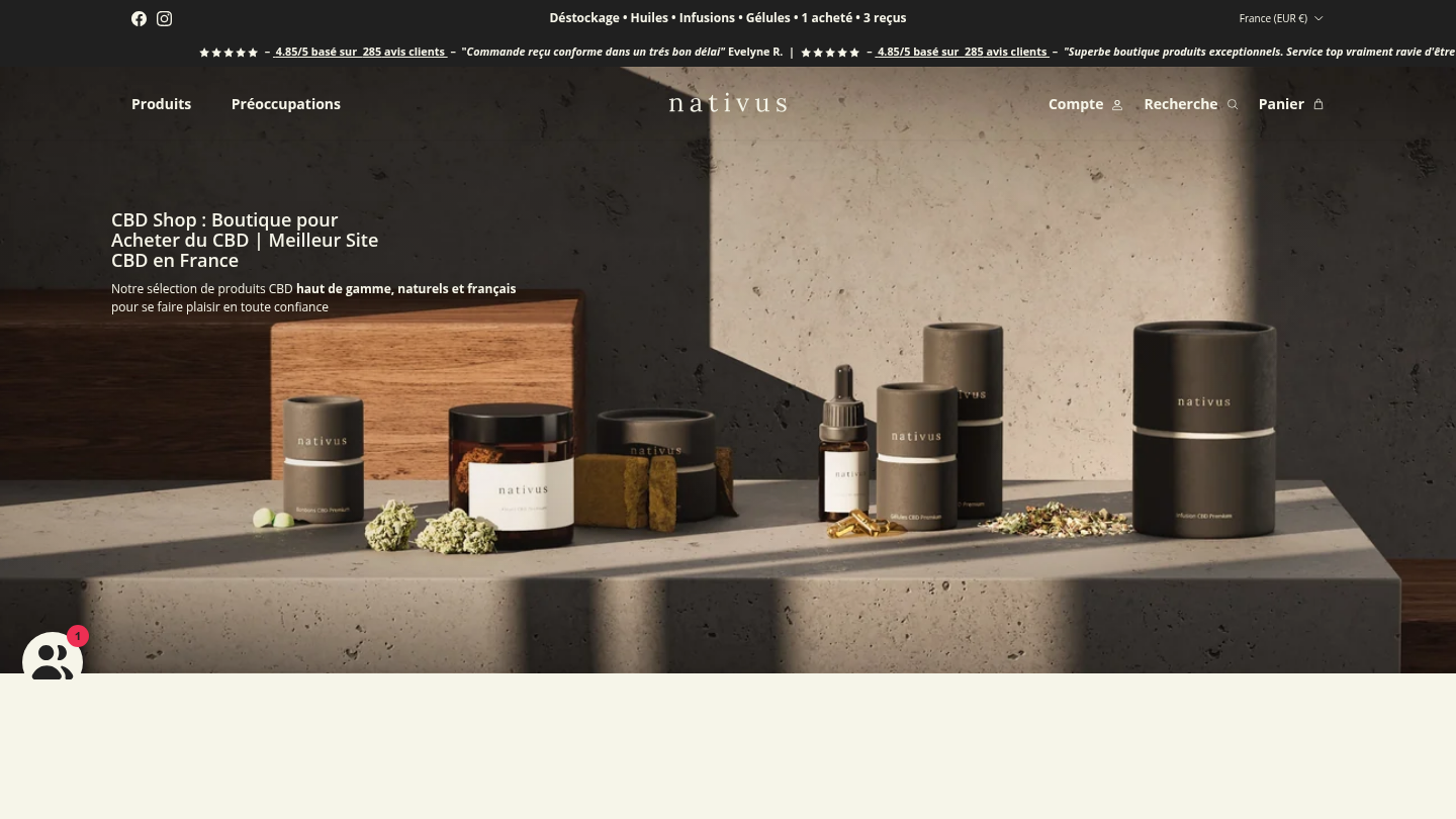Page d'accueil du site Nativus