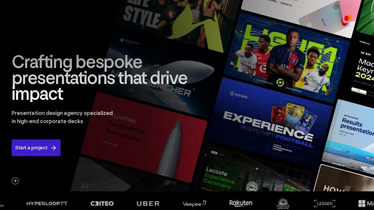Homepage of the Slidor agency website